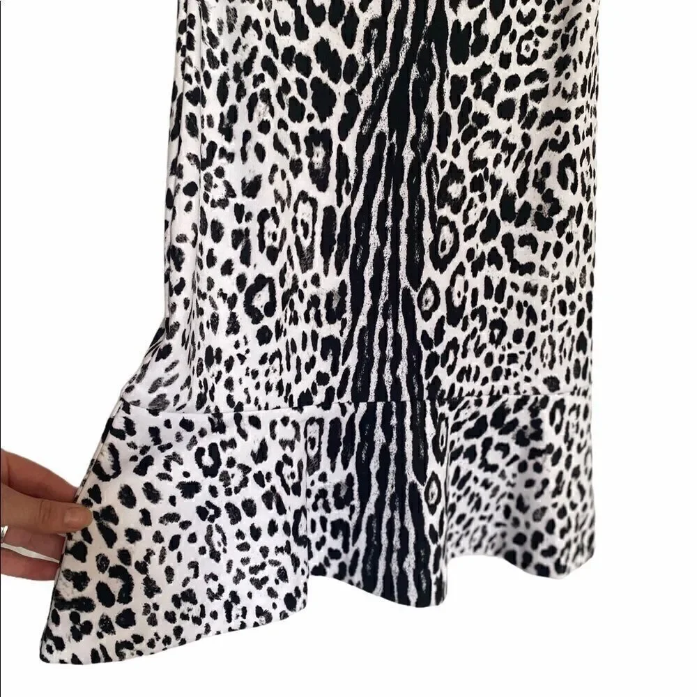 MICHAEL KORS Snow Leopard Print Flounce Dress XS - Picture 2 of 6